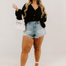 Champagne Season Pleated Top In Black Curves Image - 1