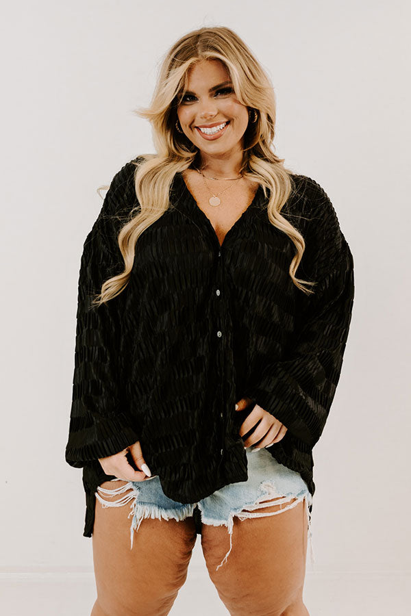 Champagne Season Pleated Top In Black Curves Image - 2