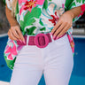 Chasing Sunshine Woven Belt In Fuchsia Image - 1