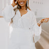 Champagne Season Pleated Top in White Curves Image - 1