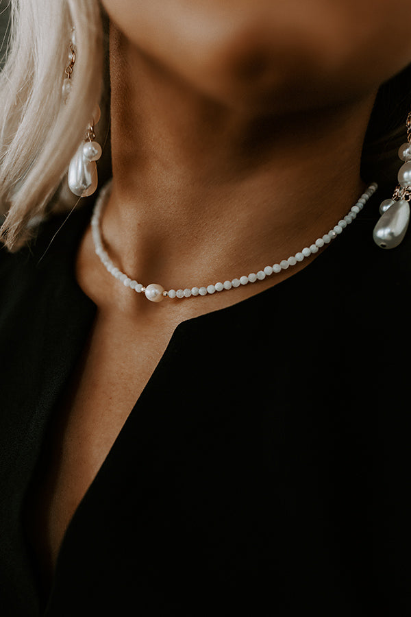 Private Beach Bound Semi Precious Choker In Ivory Image - 2