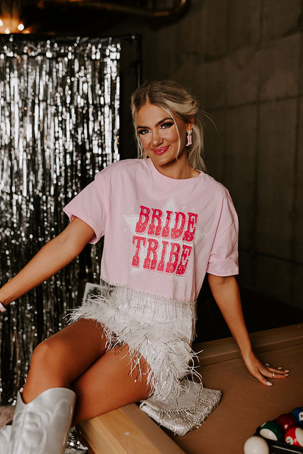 Bride Tribe Rhinestone Tassel Top in Pink Image - 4