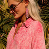 Porch Swing Sips Beaded Earrings In Hot Pink Image - 1