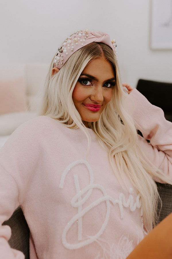 Saw An Angel Embellished Headband In Blush