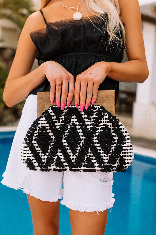 Vitamin Sea For Me Woven Clutch In Black