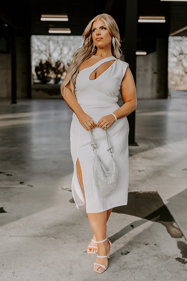 Absolutely Elegant One Shoulder Midi Curves Image - 1