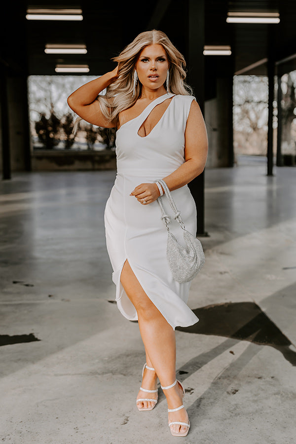 Absolutely Elegant One Shoulder Midi Curves Image - 2