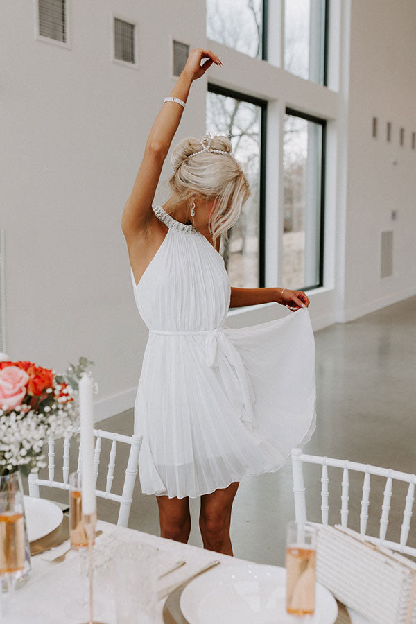 Cause To Celebrate Pleated Dress In White
