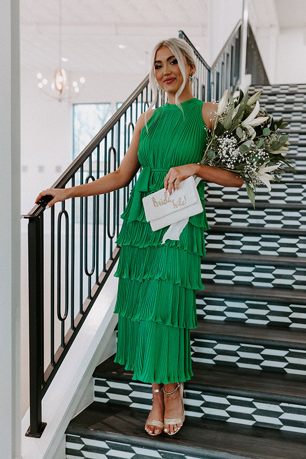 Forever Admiring Pleated Midi In Green