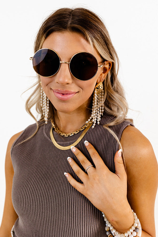 Posh Days Sunnies In Brown/Gold