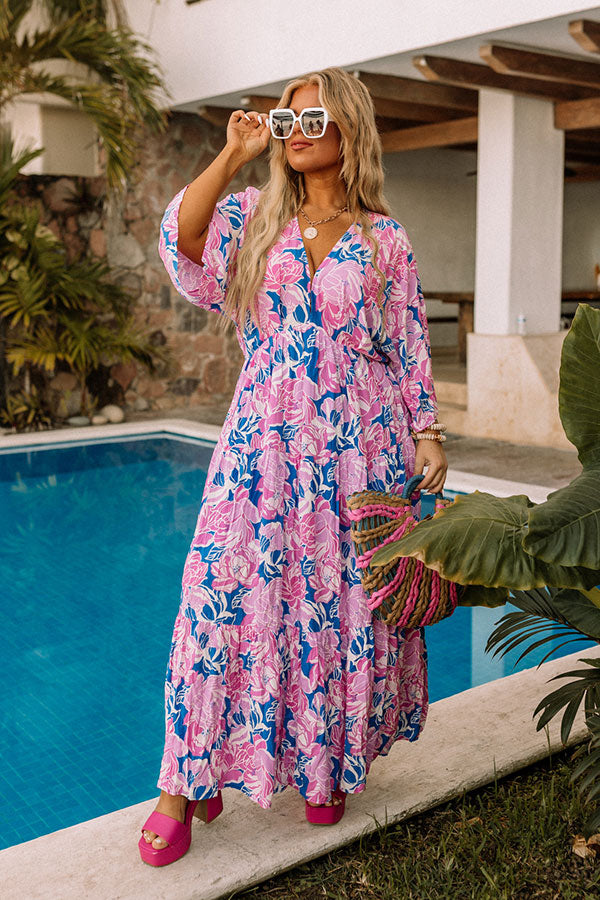 Sunny Garden Maxi In Pink Curves Image - 2