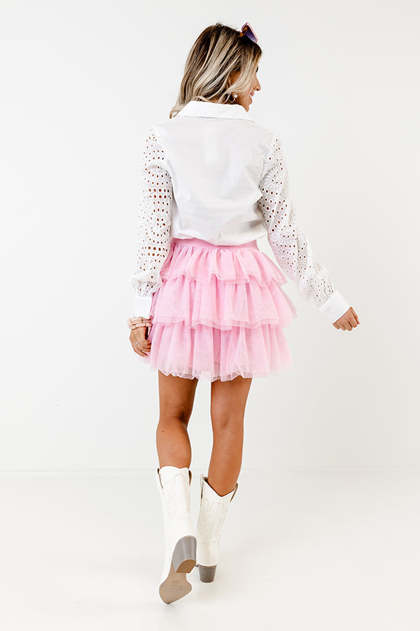 Front Row Effortless Tulle Skort In Pink Image - 4