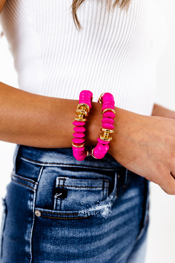 A Perfect Day Bracelet Set In Hot Pink Image - 2