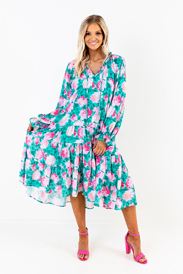 Time To Twirl Floral Midi Image - 1