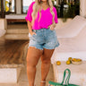 The Emilia High Waist Distressed Shorts Curves Image - 1