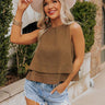 Classic And Keen Linen-Blend Top In Chocolate Image - 1
