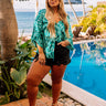 The Ava High Waist Distressed Shorts Curves Image - 1