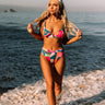 Cancun Crushing High Waist Color Block Bikini Bottom Image - 1