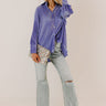 Never Speechless Pleated Button Up In Lavender Image - 1