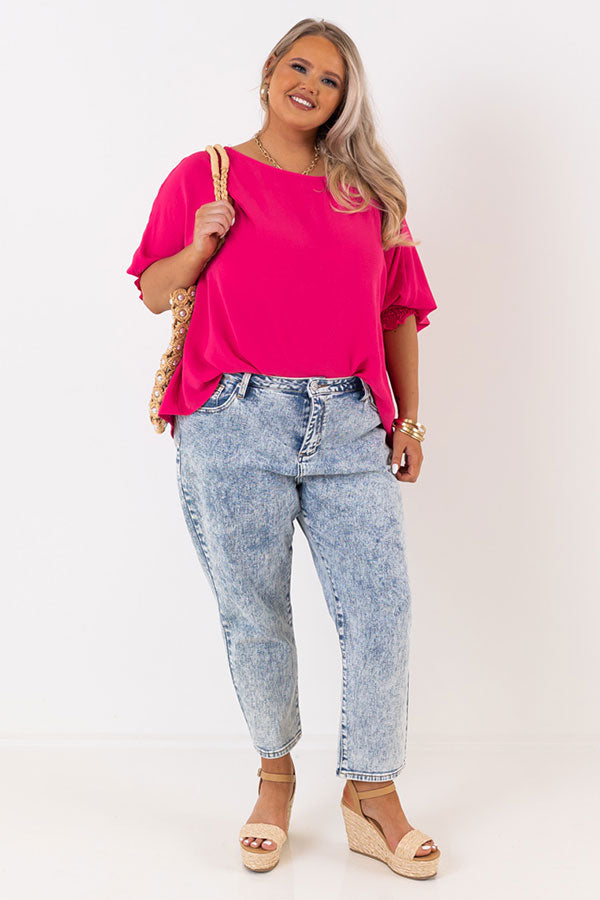 Appreciate You Shift Top In Hot Pink Curves Image - 1