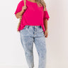 Appreciate You Shift Top In Hot Pink Curves Image - 1