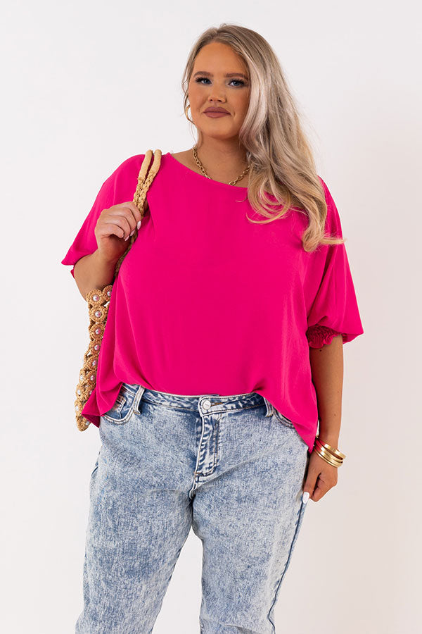 Appreciate You Shift Top In Hot Pink Curves Image - 2