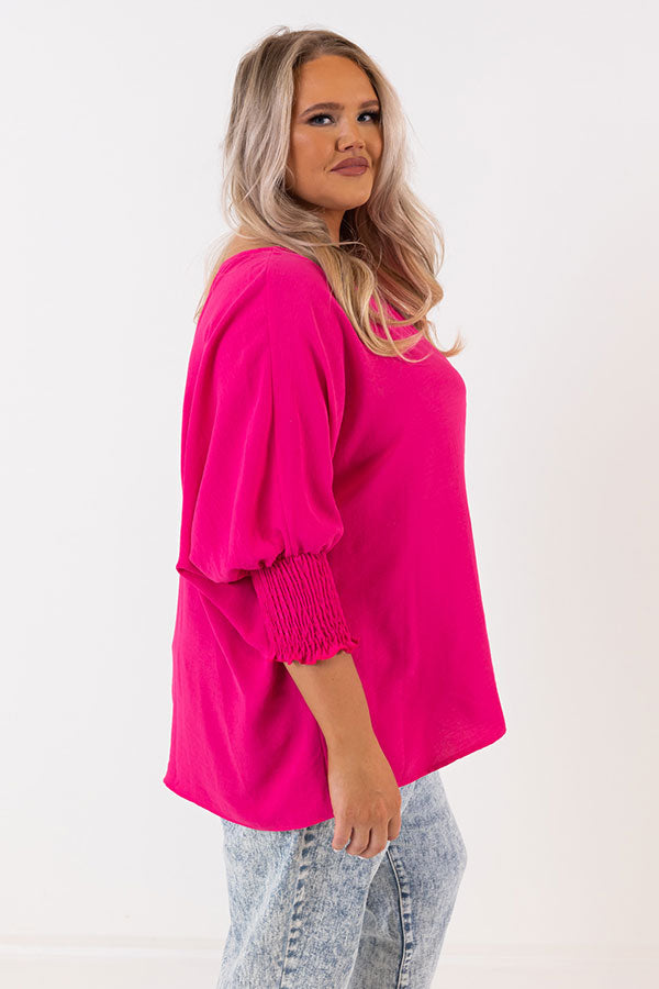 Appreciate You Shift Top In Hot Pink Curves Image - 3
