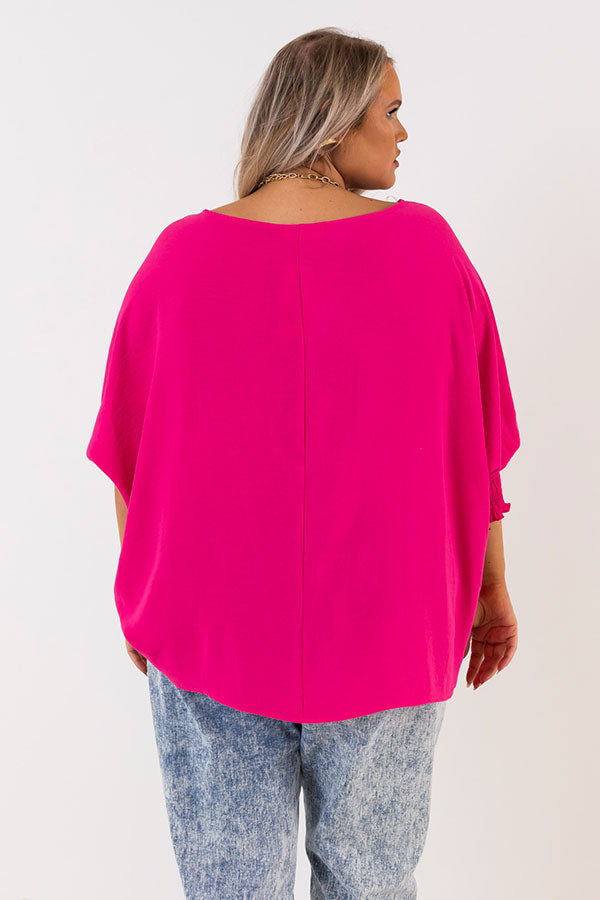 Appreciate You Shift Top In Hot Pink Curves Image - 4