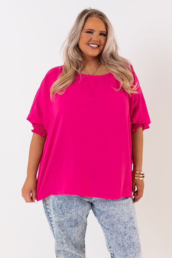 Appreciate You Shift Top In Hot Pink Curves Image - 5