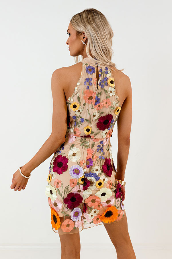 Sunshine Villa Embroidered Mini Dress in Iced Latte Image - 4