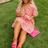 Malibu Villa Shift Dress in Peach Curves Image - 1