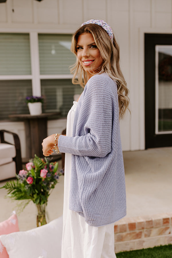 Splendid Day Knit Cardigan In Periwinkle Image - 4