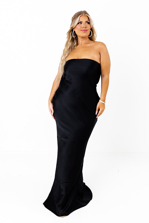 Glimpse Of Glamour Satin Maxi Curves Image - 2