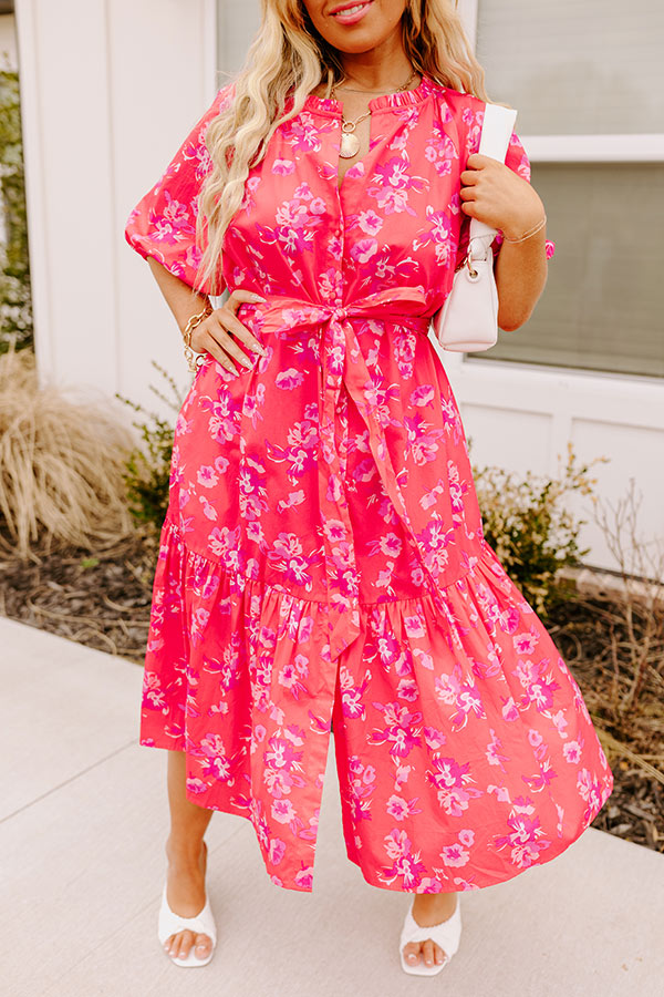 Coastal Charisma Midi in Hot Pink Curves Image - 2