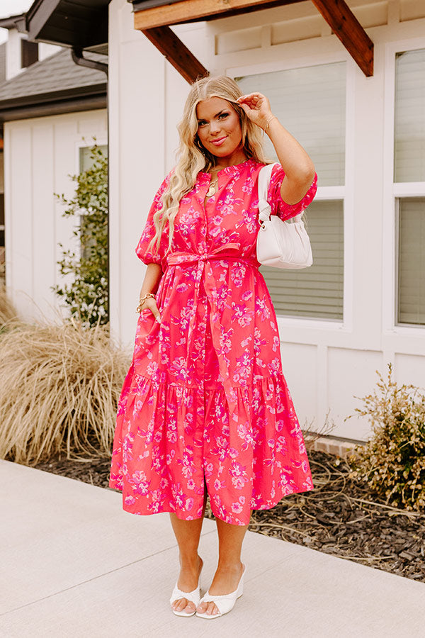 Coastal Charisma Midi in Hot Pink Curves Image - 1
