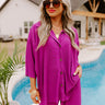Genuine Gratitude Pleated Button Up In Orchid Image - 1