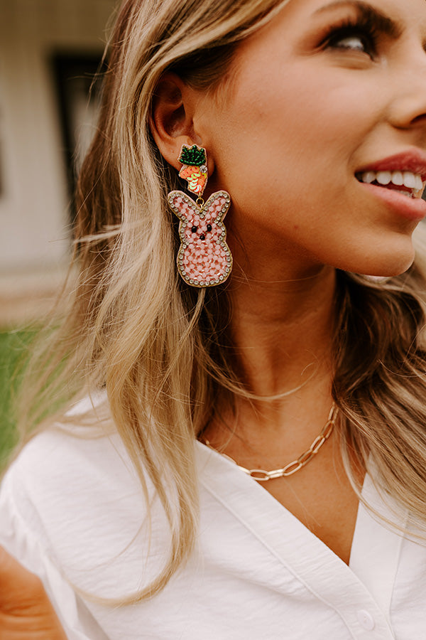 Love Everybunny Beaded Earrings In Pink Image - 5