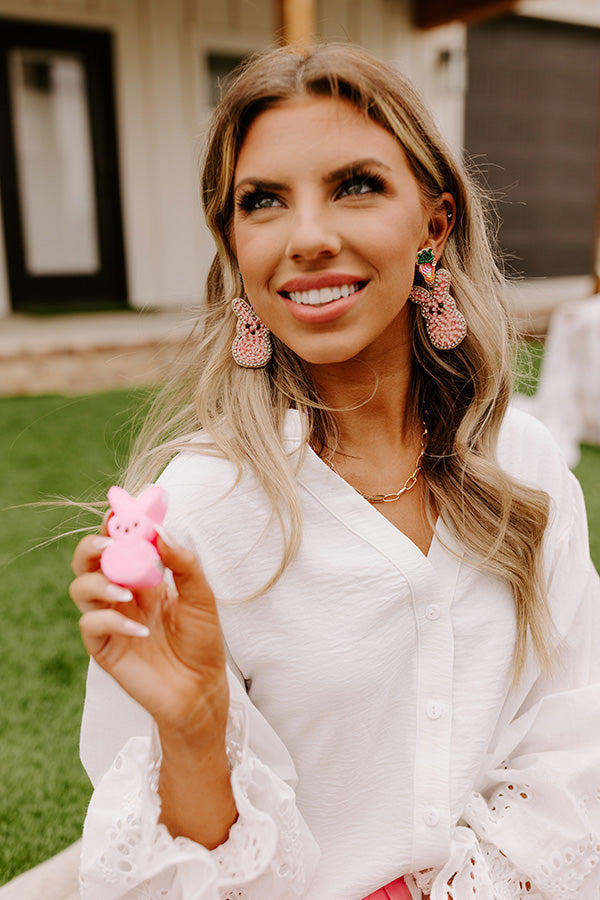 Love Everybunny Beaded Earrings In Pink Image - 4