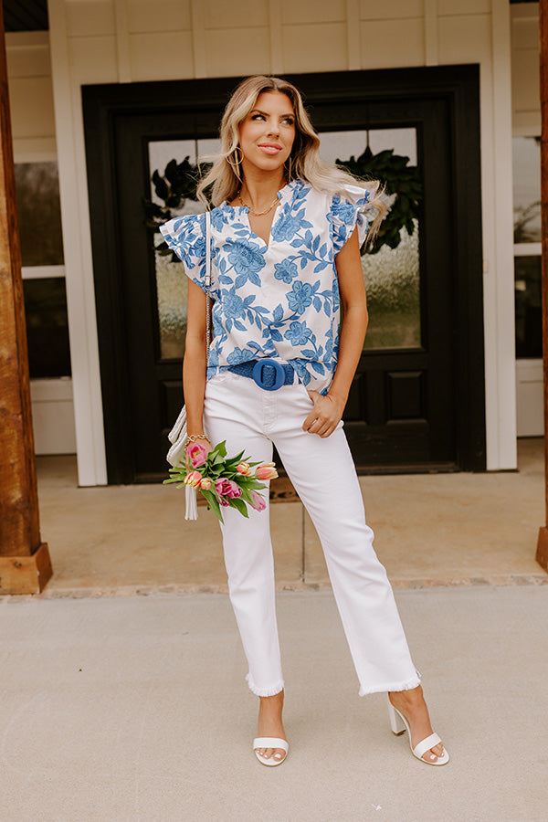 Inspiring Sights Floral Top In Blue Image - 2
