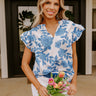 Inspiring Sights Floral Top In Blue Image - 1