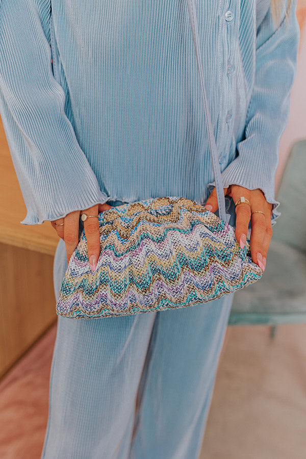 Soulful Love Woven Clutch in Blue