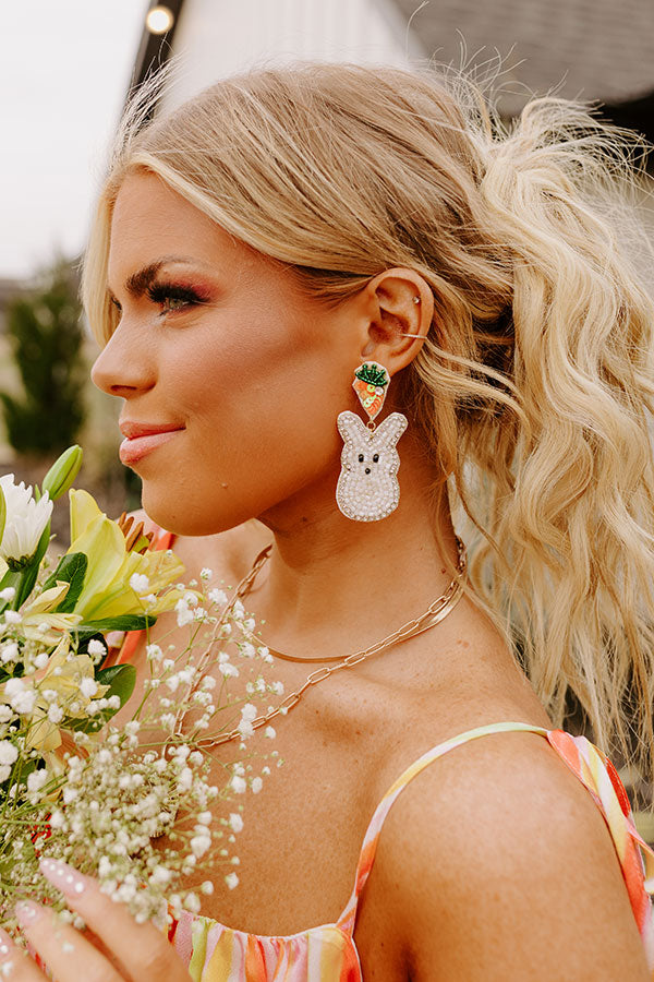 Love Everybunny Beaded Earrings In Ivory Image - 1