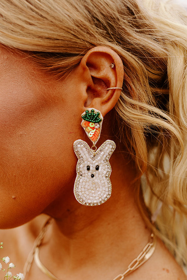 Love Everybunny Beaded Earrings In Ivory Image - 2