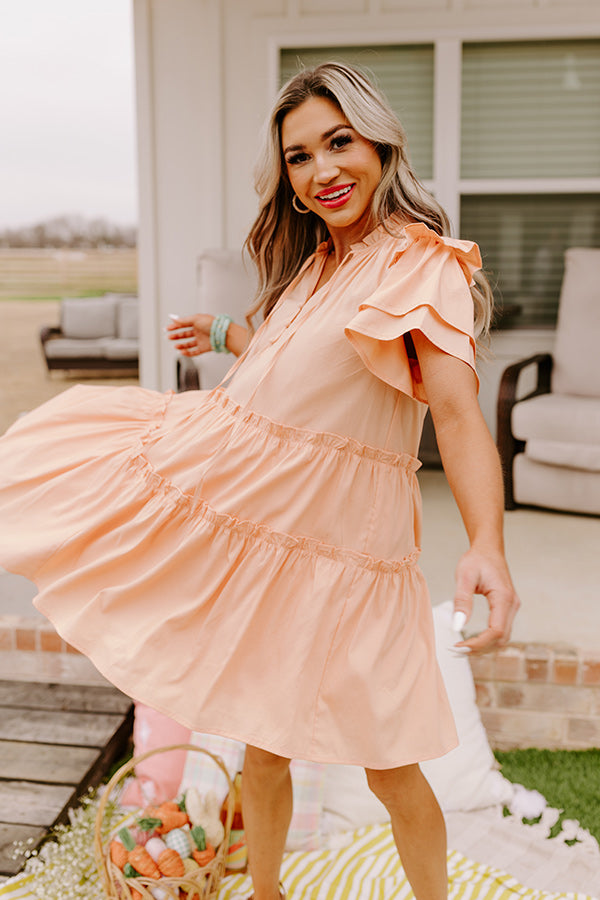 Simply Heartwarming Shift Dress In Peach Image - 1