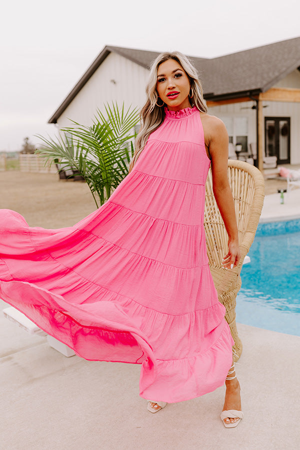 Hibiscus Kisses Midi In Bubblegum Pink Image - 2