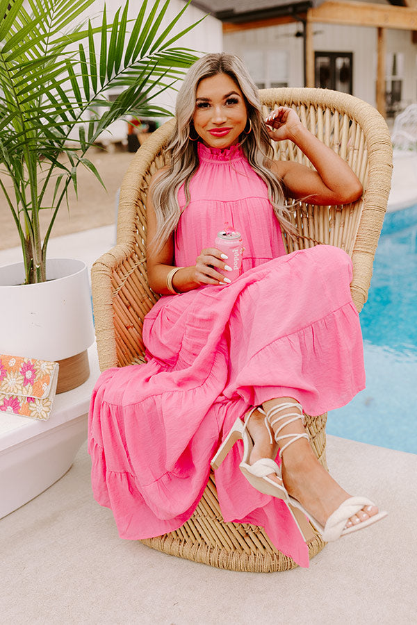 Hibiscus Kisses Midi In Bubblegum Pink Image - 1