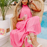 Hibiscus Kisses Midi In Bubblegum Pink Image - 1