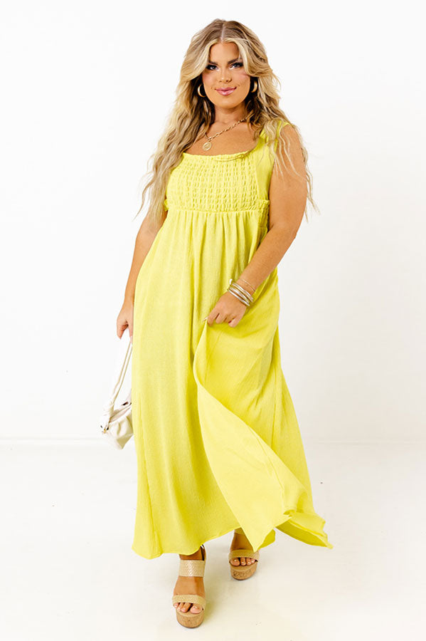 Sun-Kissed Sands Midi In Yellow Curves Image - 1