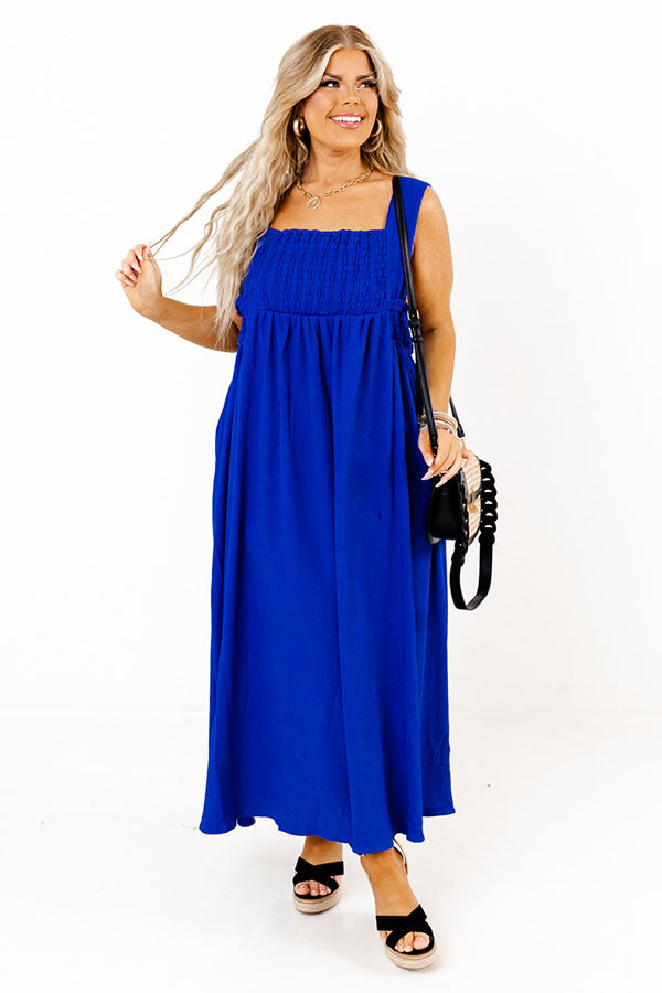 Sun-Kissed Sands Midi In Royal Blue Curves Image - 1