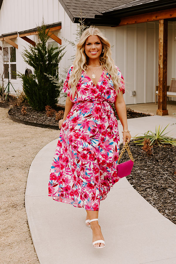 Just Met You Floral Maxi in Fuchsia Curves Image - 1